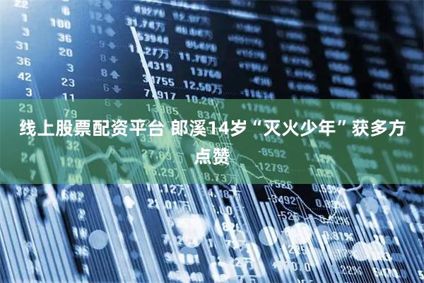 线上股票配资平台 郎溪14岁“灭火少年”获多方点赞