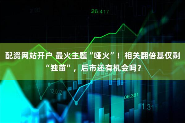 配资网站开户 最火主题“哑火”！相关翻倍基仅剩“独苗”，后市还有机会吗？